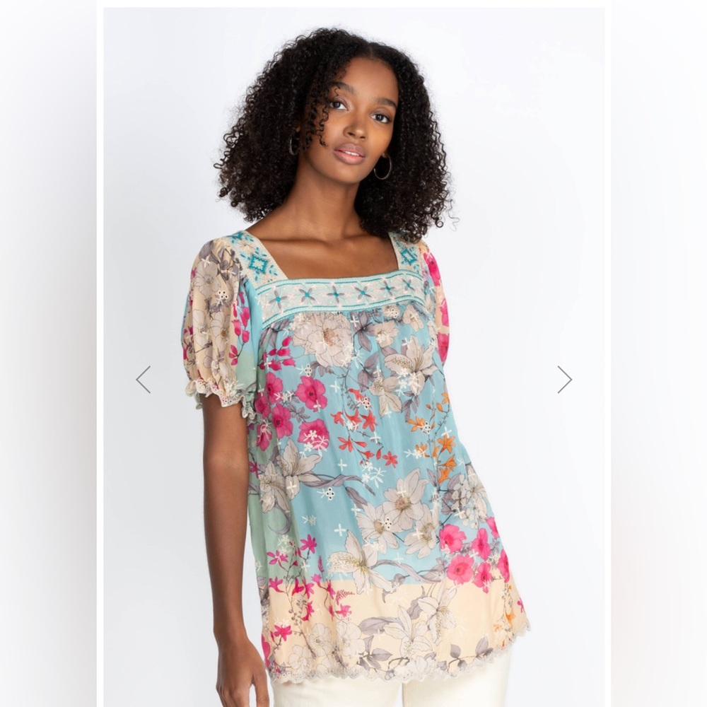 Johnny Was Permint Padme Blouse Size Small